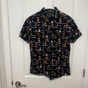 Denim & Flower Ricky Singh 8-Bit Christmas SS Button-up Shirt Men’s sz: S